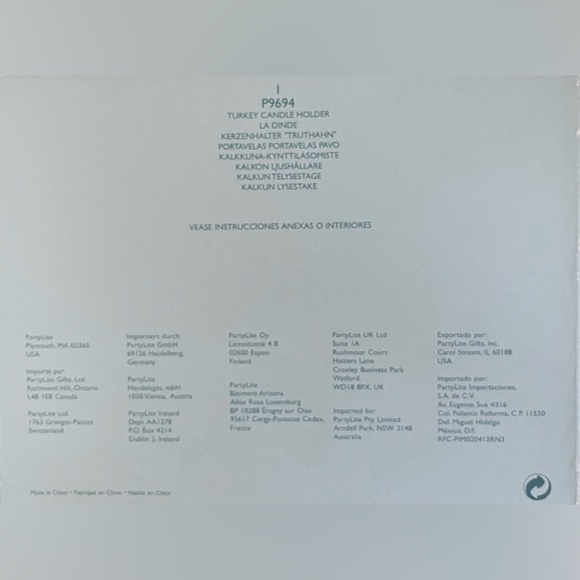 NIB PartyLite Ceramic Turkey Candle Holder Thanksgiving Taper OR Tea light HTF! - Picture 7 of 8